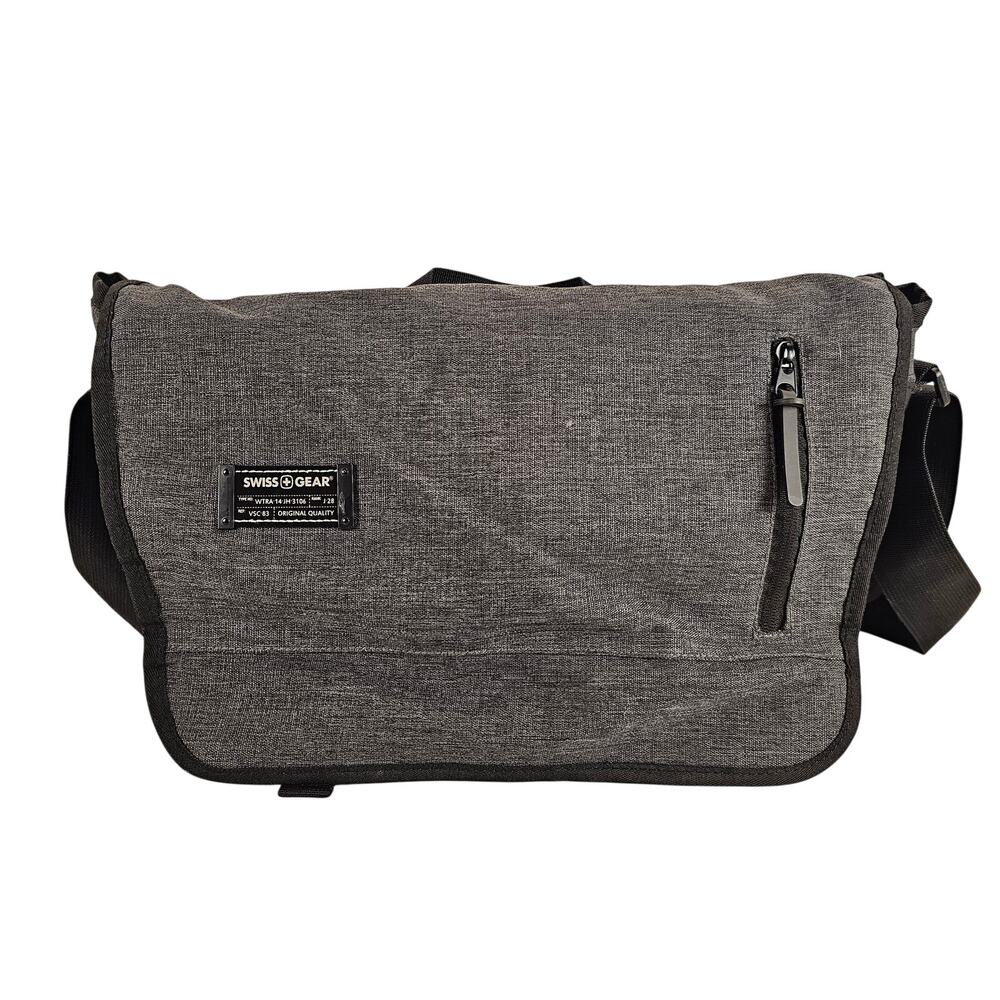 SwissGear Gray Messenger Bag Laptop Shoulder Bag Crossbody 15” Travel Work